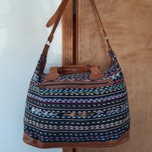 Large Bohemian Leather Duffle Bag